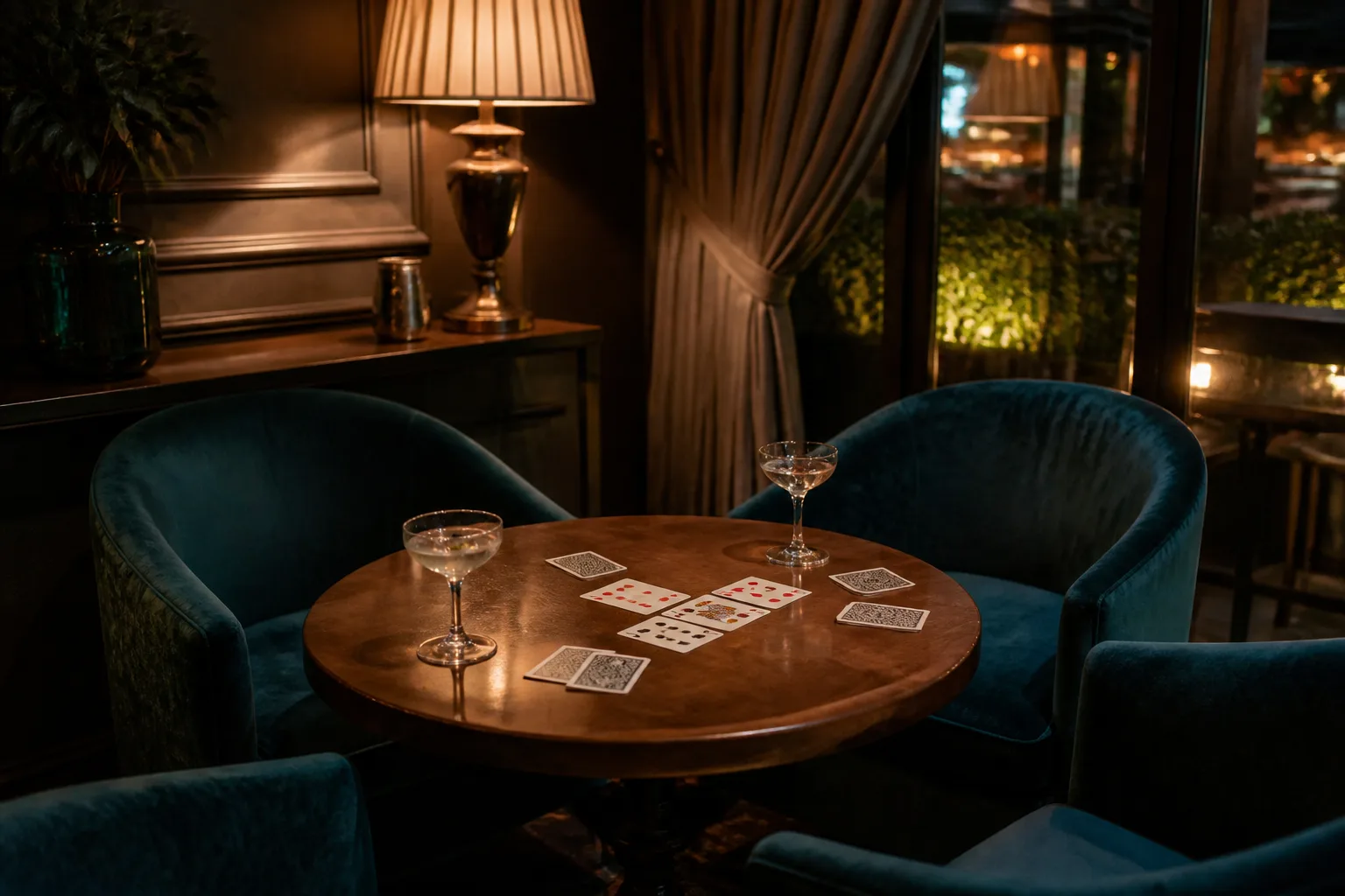 Lounge corner prepared for a social evening